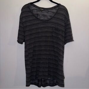 Express women’s size medium gray black stripe short sleeve top